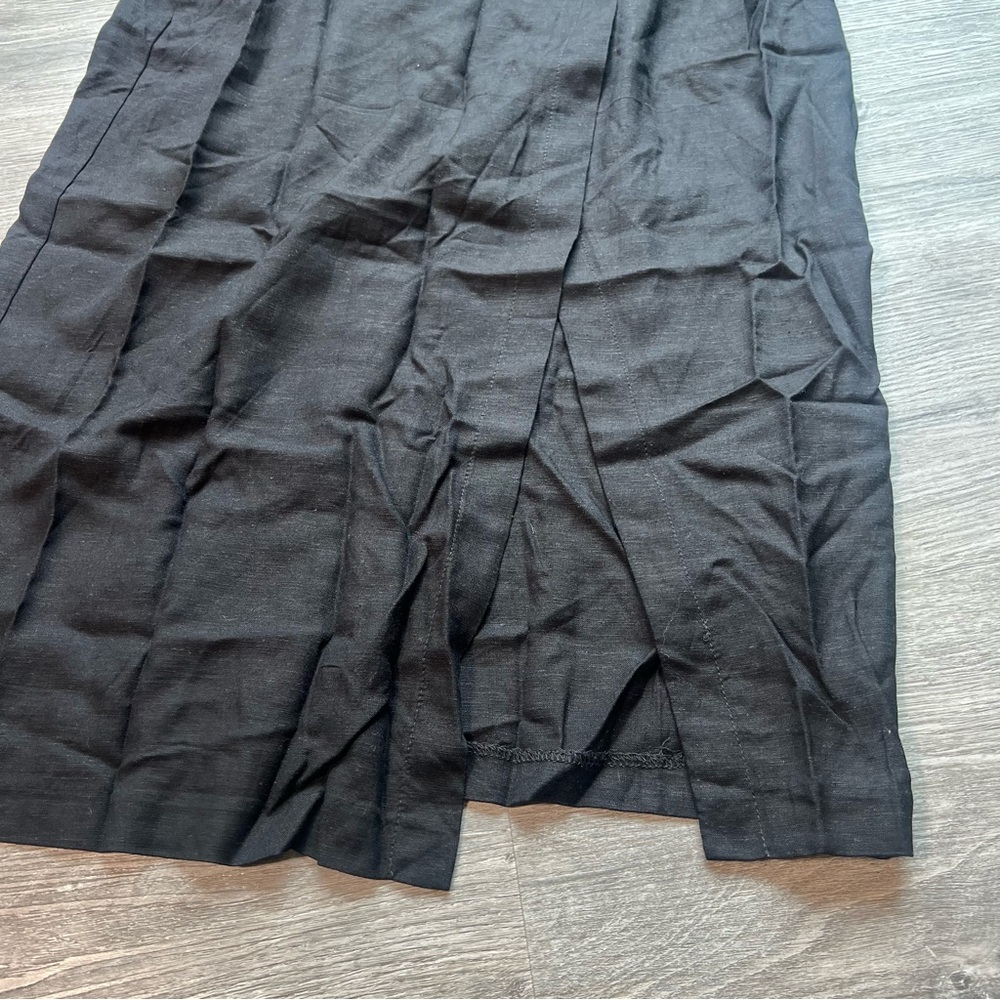 Jason Wu black faux wrap midi skirt linen lined slit tie‎ NWOT Size 6 - Picture 4 of 11